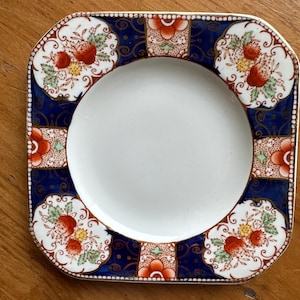 Antique Woods & Sons Royal Castle Plates, Imari Napoli Style, Cobalt Blue (Set of 2)