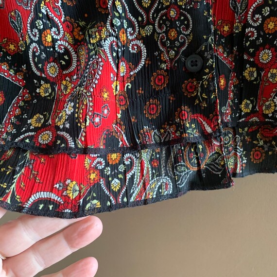 Paisley floral blouse, Modern Bohemian Paisley Pr… - image 3