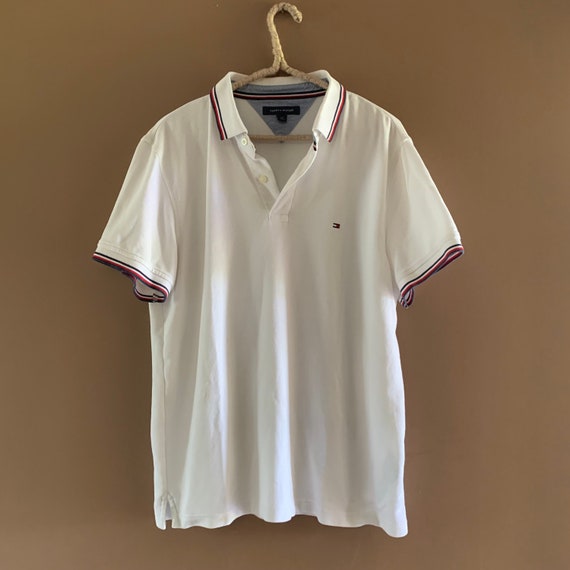 Tommy Hilfiger Polo Shirt White 90s Shirt Tennis Shirt - Etsy