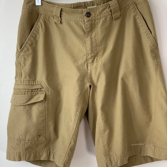 Vintage Columbia Shorts Titanium Khaki cotton Canvas cargo Shorts Flat Front Casual omni Dry Hiking Safari Shorts Mens Size 34 Etsy UK