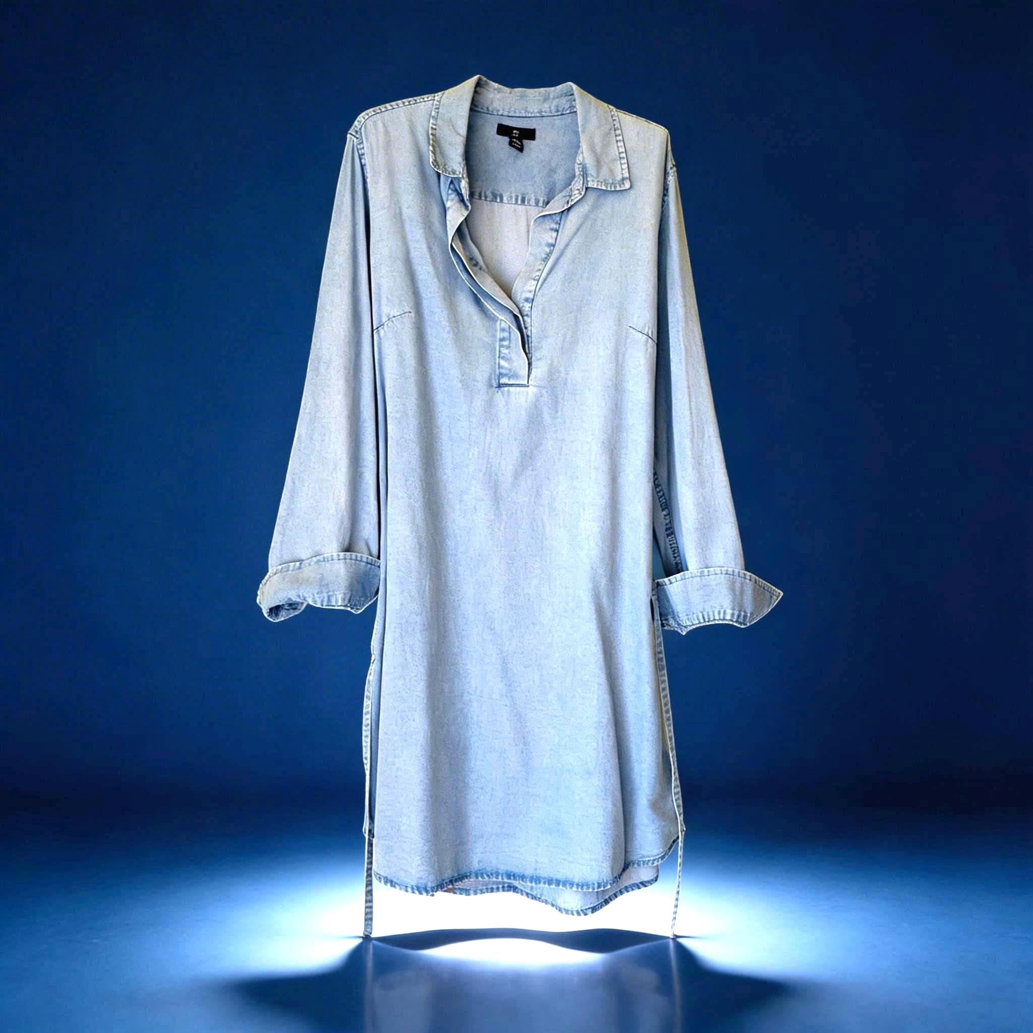 gap tencel denim dress UltraSoft Denim Zip-Front Maxi Dress