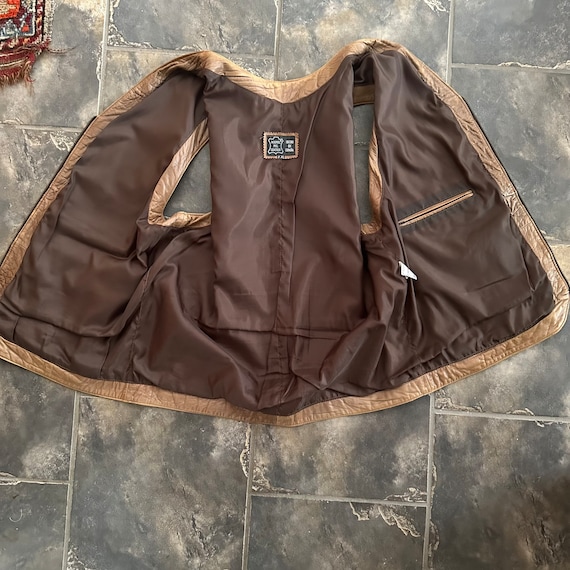 Vintage Sheep Leather Explorer Vest: Tan Multi-pocket Sleeveless