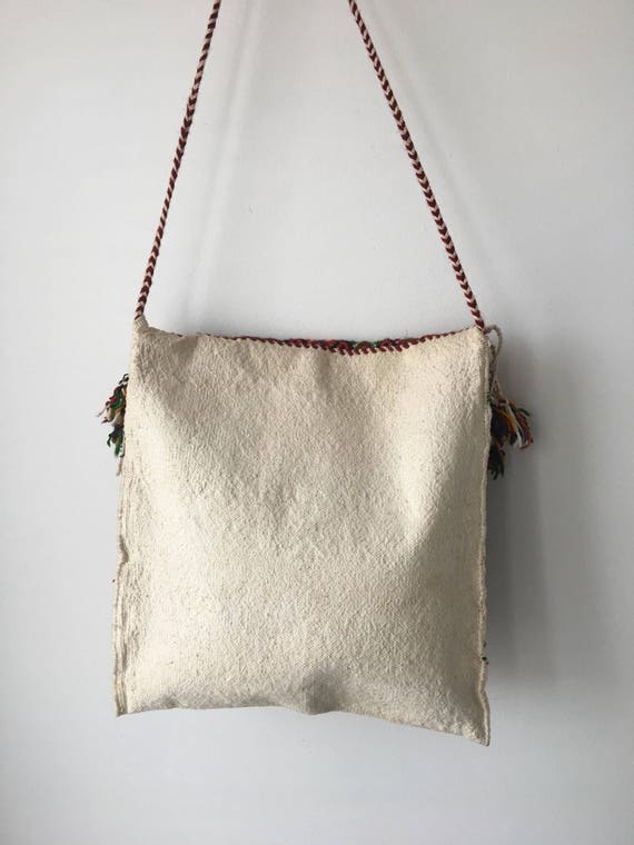 Vintage Large fringed tribal bag gypsy bag,handma… - image 4