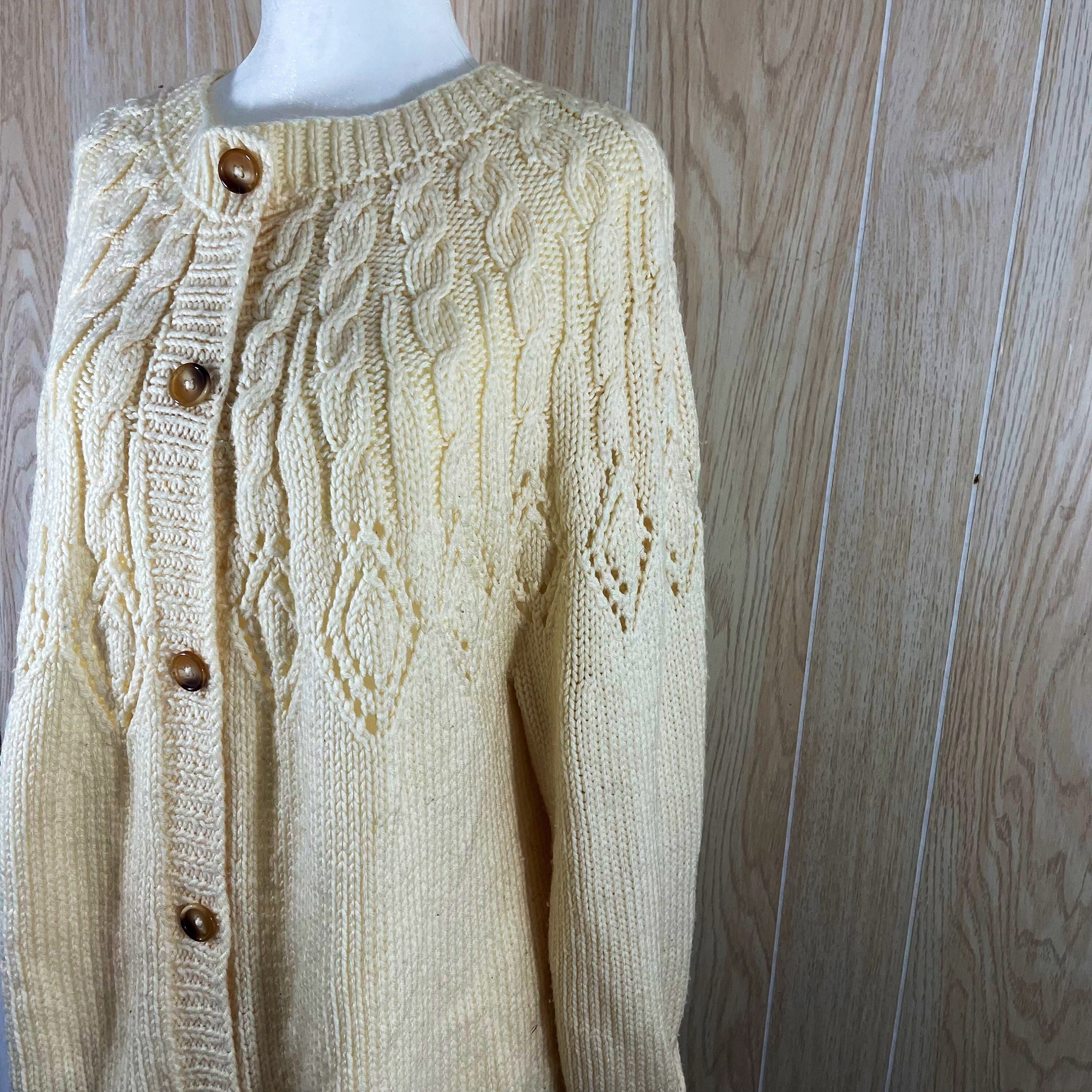 Handmade Cardigan Sweater in Cream 