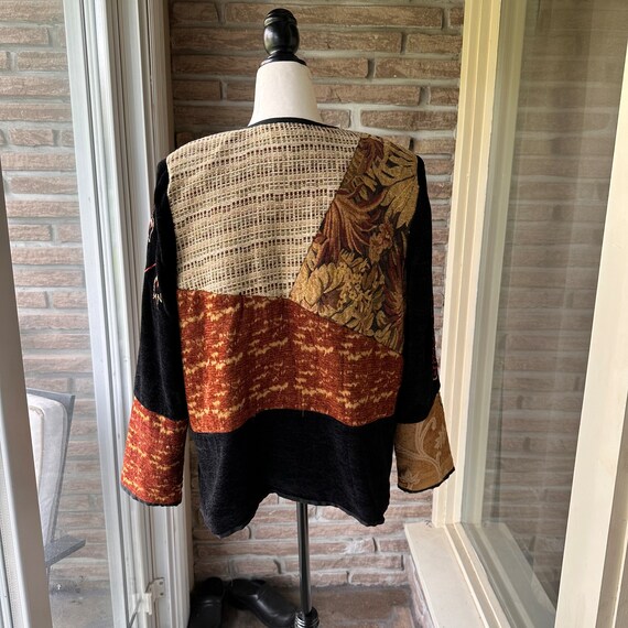 Vintage Tapestry Patchwork Velvet Jacket: Embroid… - image 2
