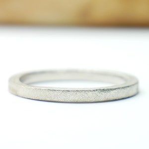 Anello in argento 925 sabbiato spesso per donne e uomini, anello sabbiato minimalista in argento massiccio, alleanza d&#39;argento unisex