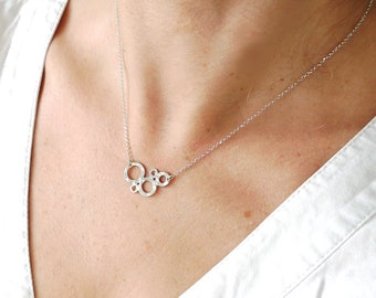 Awa bubble small adjustable necklace. Sterling silver.