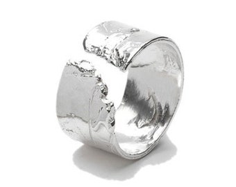 Sterling Silber Felblumen verstellbarer Ring