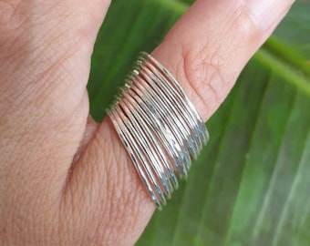 Very thin 1mm ring in minimalist and stackable 925 sterling silver, perfect for a week's worth of thin rings, mini 925 silver ring, thin silver wedding band, thin ring