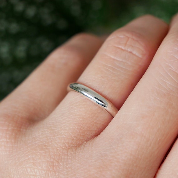 Bijou Vintage Argent 925 Bague Ancienne En Argent Massif 925, Jonc Alliance Style Moderniste - Taille 54 Occasion Anneau Moderne Créateur Taille 54