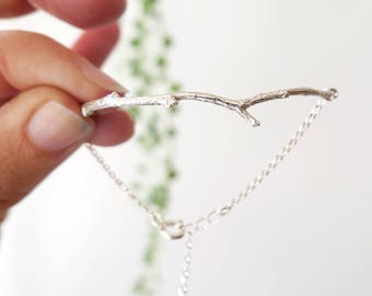 Pulseira ajustável semirrígida ramo EDA em prata maciça minimalista 925/1000, meia pulseira feminina ramo francês, pulseira ajustável natureza