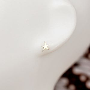 Solid 925/1000 silver chips minimalist star earrings