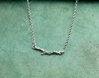 Branch sterling silver minimalist necklace