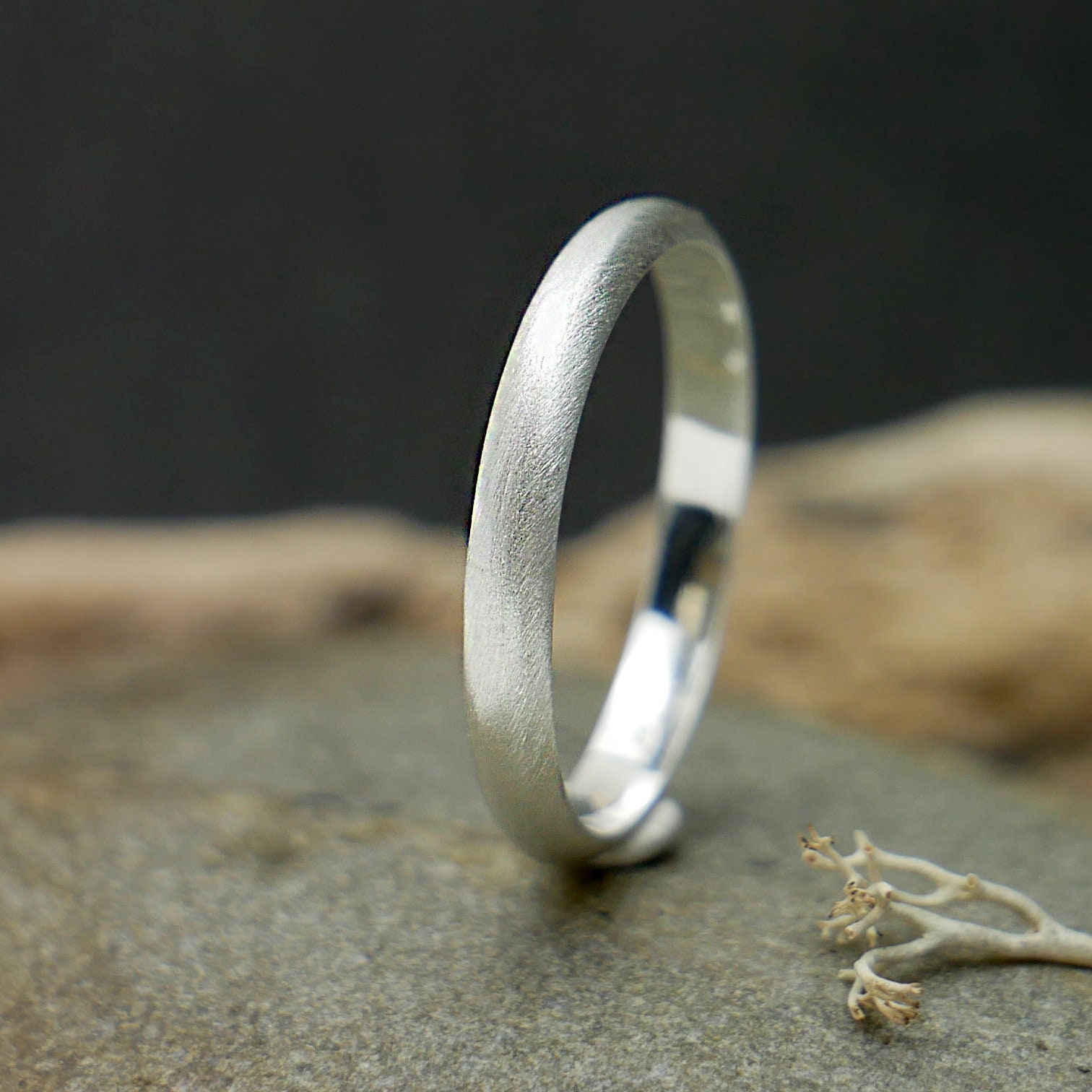 Bague En Argent Massif D&F 925 Jonc Alliance Anneaux