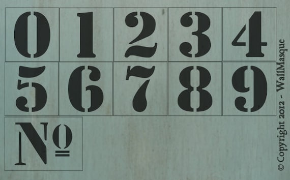 1 inch number stencil set etsy