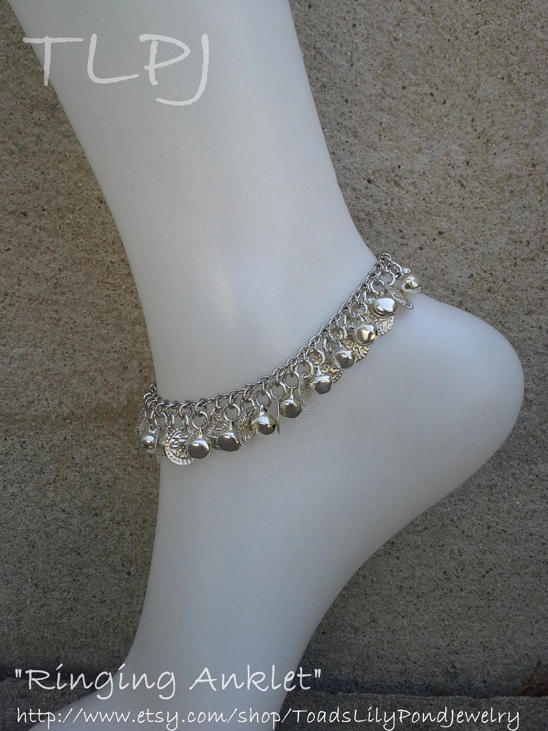 Jingle Bell Anklet Bell Anklet Coin and Bell Ankle Etsy