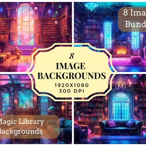 Enchanted Eye Wizard Library Digital Zoom Backgrounds for Virtual Meetings, Google Meet & Skype Lab Backgrounds