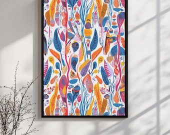Funky Abstract Art Print: Psychedelic Boho Decor (Digital Download)