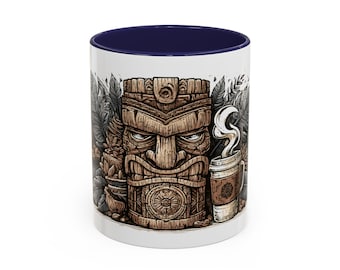 Tiki Totem Coffee Mug | Tropical Tiki Art Accent Mug