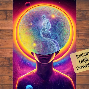 Expanded Mind AI Art Print: Colorful Space Poster (Digital Download)