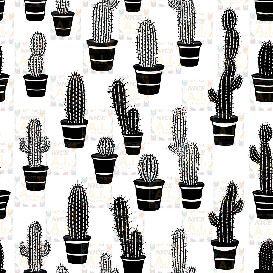 Black Cactus Pattern Print Blanket