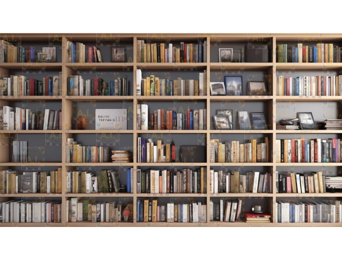 Bookcase Virtual Background for Zoom, Skype, Google Meet, Book Shelf