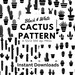 Cactus Seamless Pattern Pack, Black and White Cactus Background ...