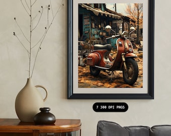 Stampa artistica di Wasteland Scooter: Fallout Landscape (download digitale)