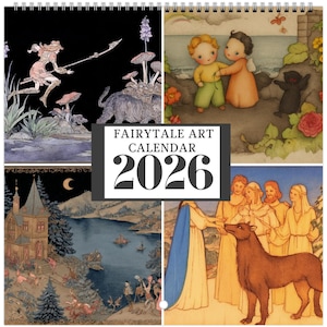 Fairytale Art Calendar 2026 – Vintage Storybook Illustrations Wall Calendar