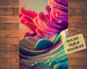 Frosting Wave AI Art Print, Baking Kitchen Decor (Digital Download)