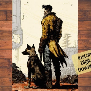 Wastelander digitale download - perfect voor post-apocalyptische kunstliefhebbers, geïnspireerd door Fallout 4 en graphic novels