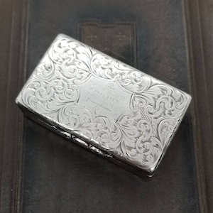 Antique 1846 Yapp & Woodward Birmingham Sterling Silver Trinket Jewelry Snuff Pill Box
