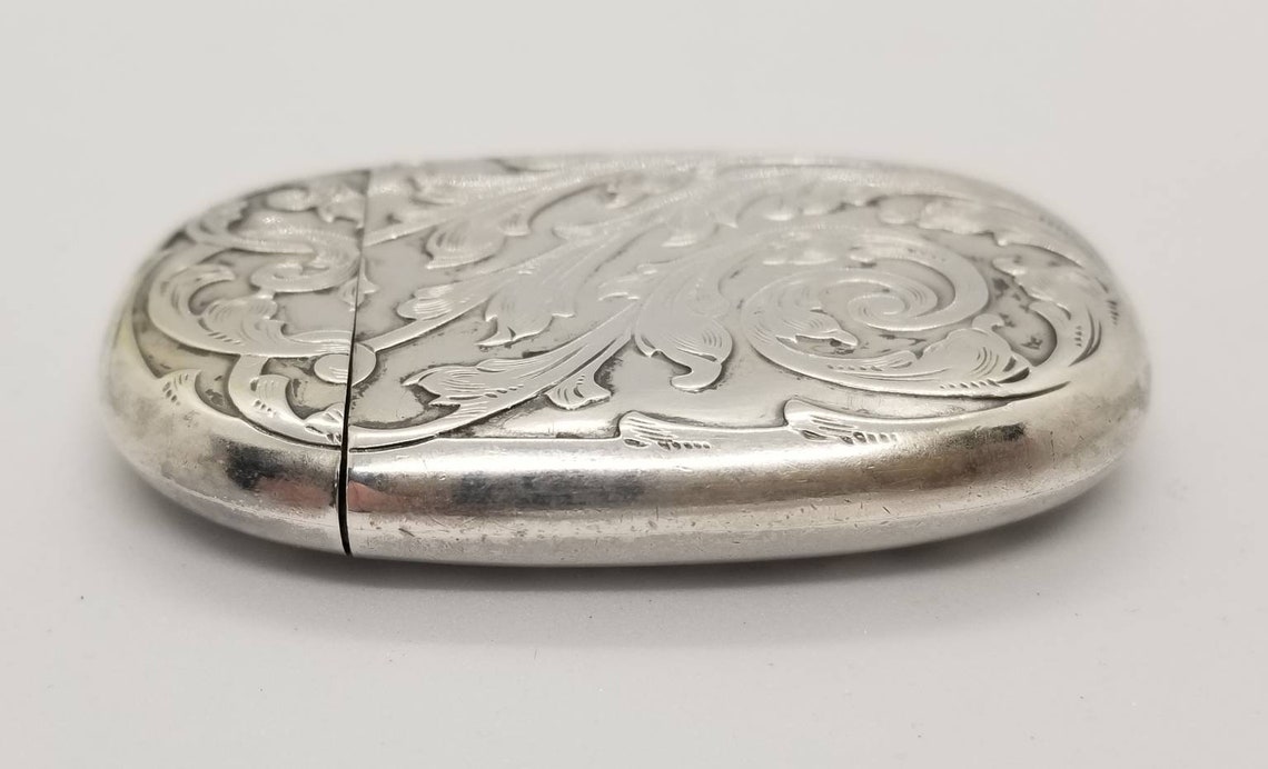 Antique Sterling Silver Lion Passant & Shield Match Safe Vesta Case - Etsy