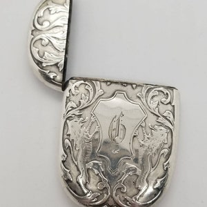 Antique Sterling Silver Lion Passant & Shield Match Safe Vesta Case - Etsy