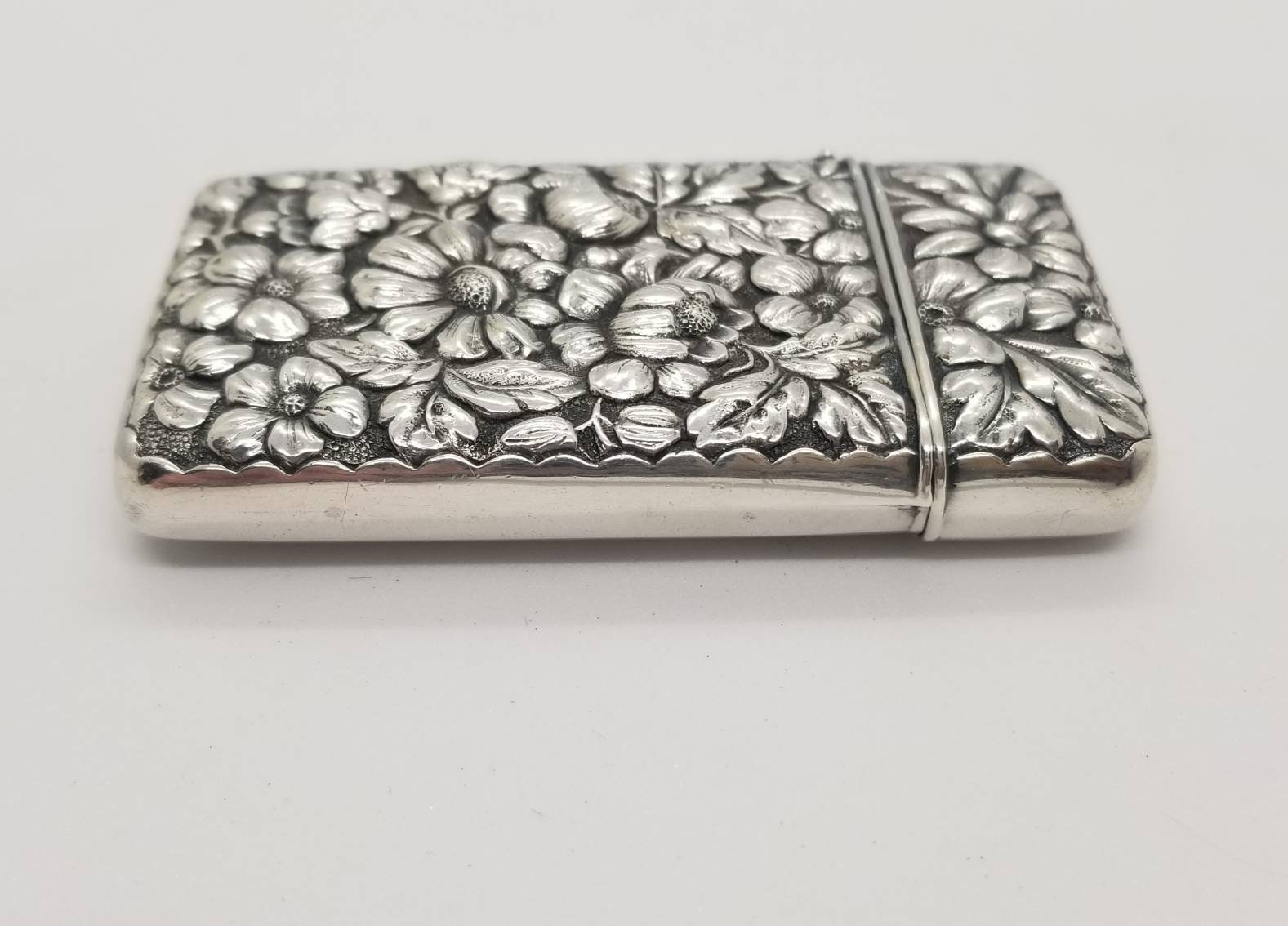 Antique Sterling Silver Floral Match Safe Vesta Case - Etsy
