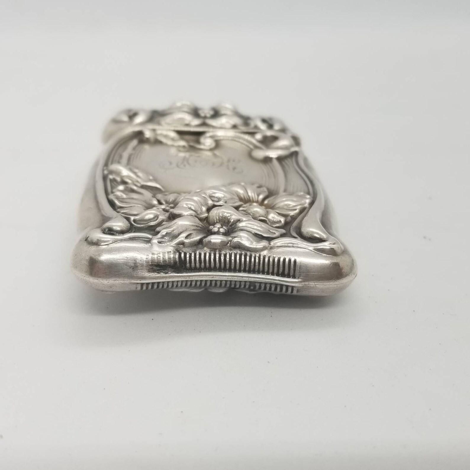 Antique Art Nouveau Floral Poppy Sterling Silver Match Safe Vesta Case ...