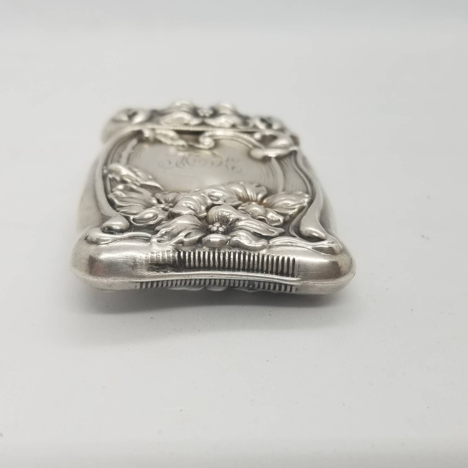 Antique Art Nouveau Floral Poppy Sterling Silver Match Safe Vesta Case ...