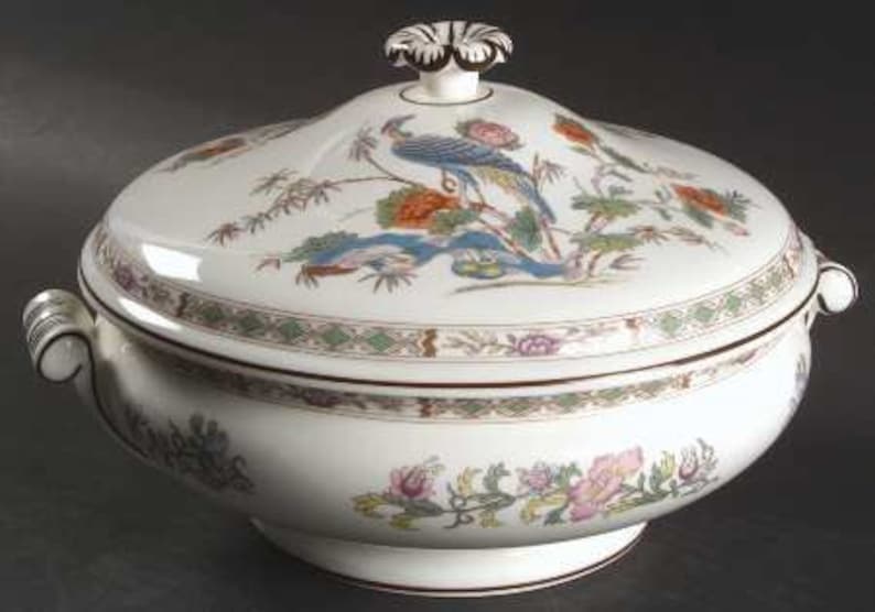 Wedgwood Kutani Crane Covered VEGETABLE BOWL MINT Etsy