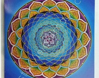 Bali Mandala    Greeting Gift Card Art by Paul Heussenstamm    Hand Embellished