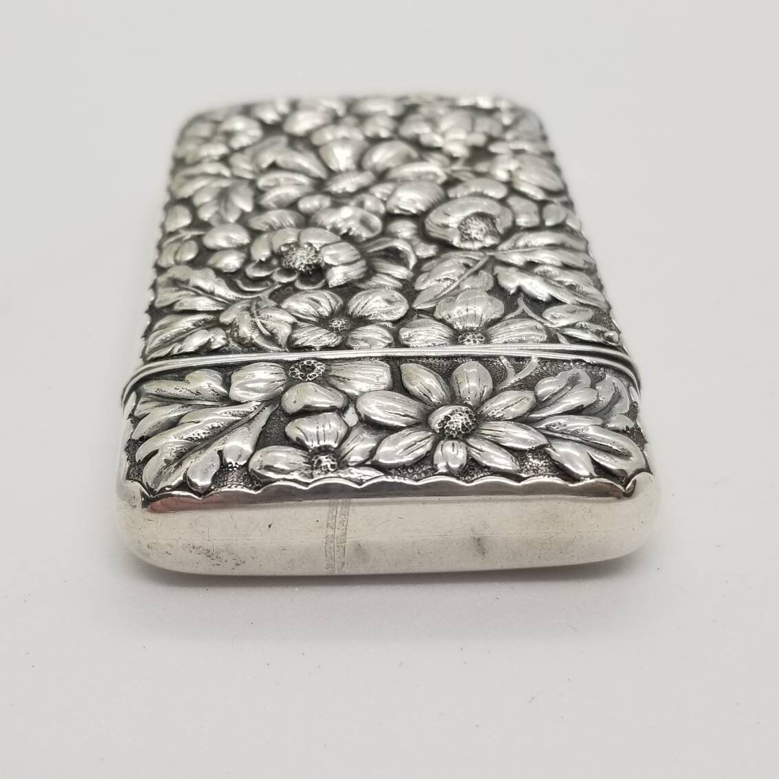 Antique Sterling Silver Floral Match Safe Vesta Case - Etsy