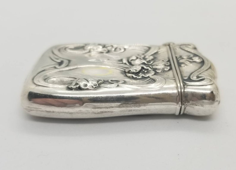 Antique Jugenstil Art Nouveau Sterling Silver Poppy Floral Match Safe ...