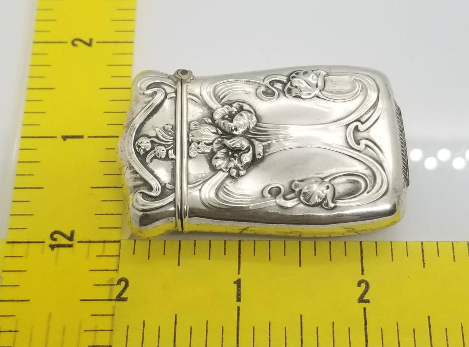 Antique Jugenstil Art Nouveau Sterling Silver Poppy Floral Match Safe ...