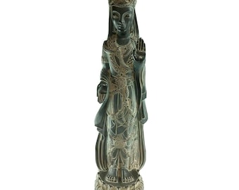 Vintage 55" Hollywood Regency Kwan Yin Reglor of California Meditation Accent Statue Lotus Statement Lamp FREE SHIPPING