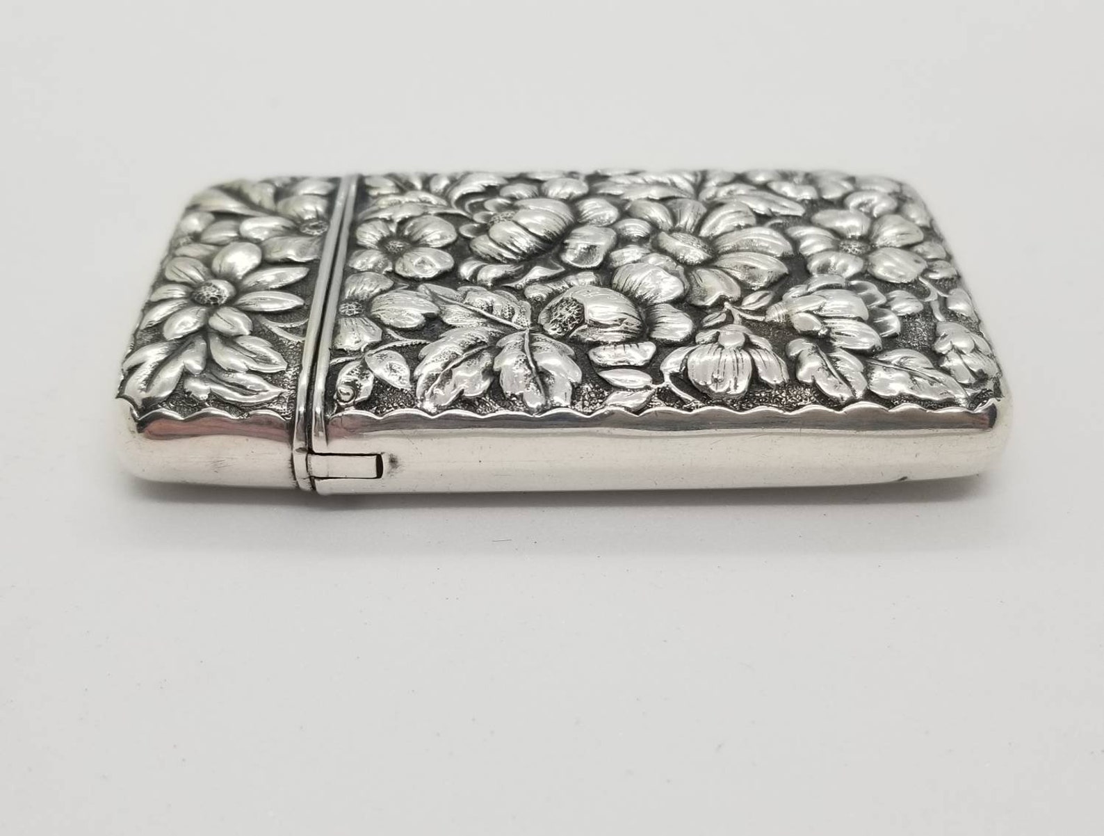 Antique Sterling Silver Floral Match Safe Vesta Case - Etsy