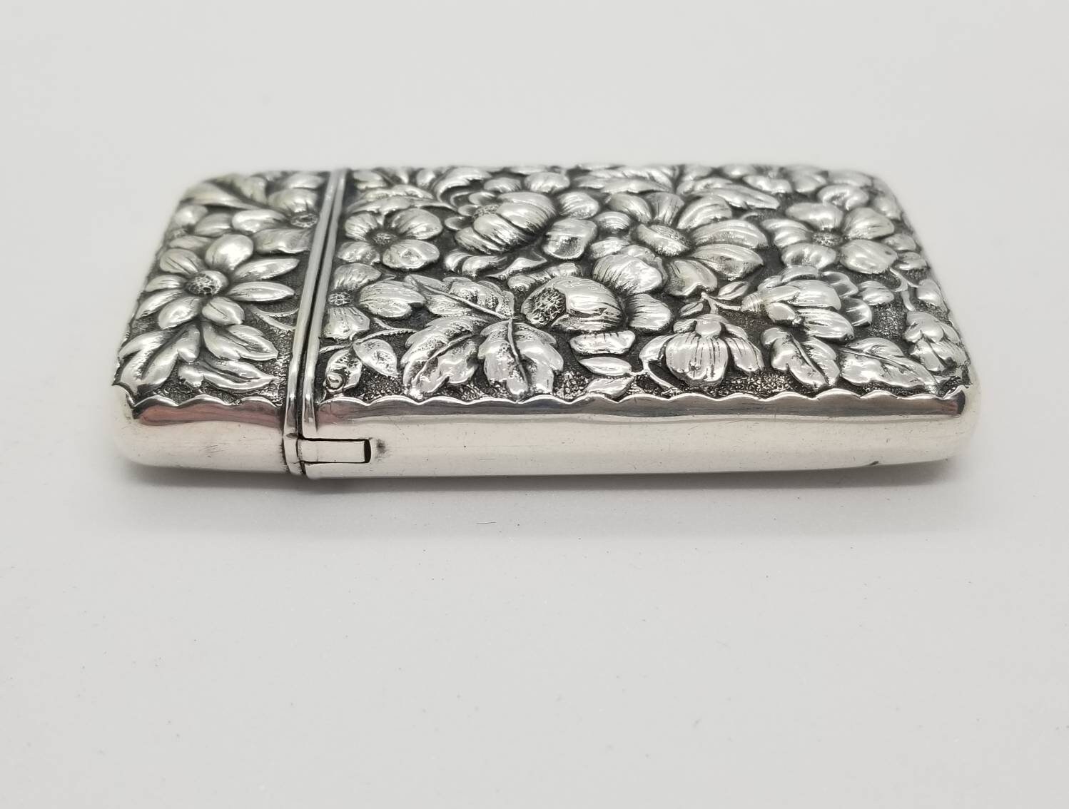 Antique Sterling Silver Floral Match Safe Vesta Case - Etsy