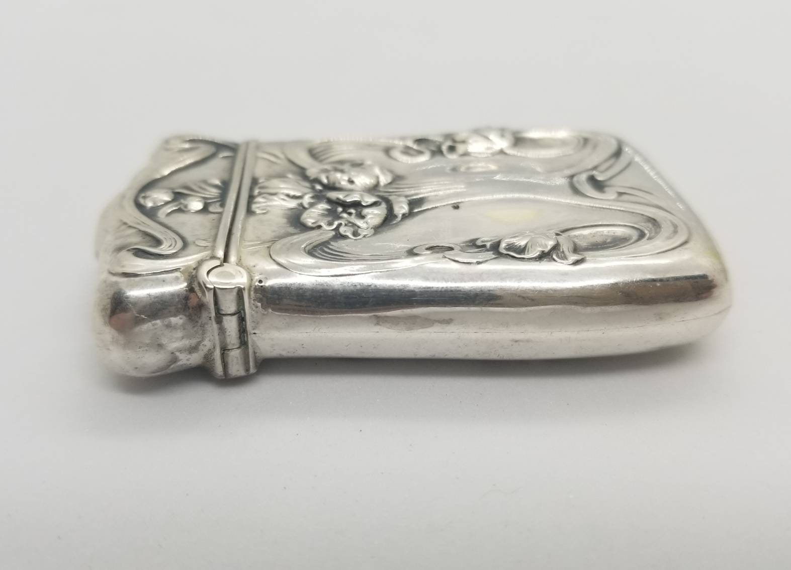 Antique Jugenstil Art Nouveau Sterling Silver Poppy Floral Match Safe ...