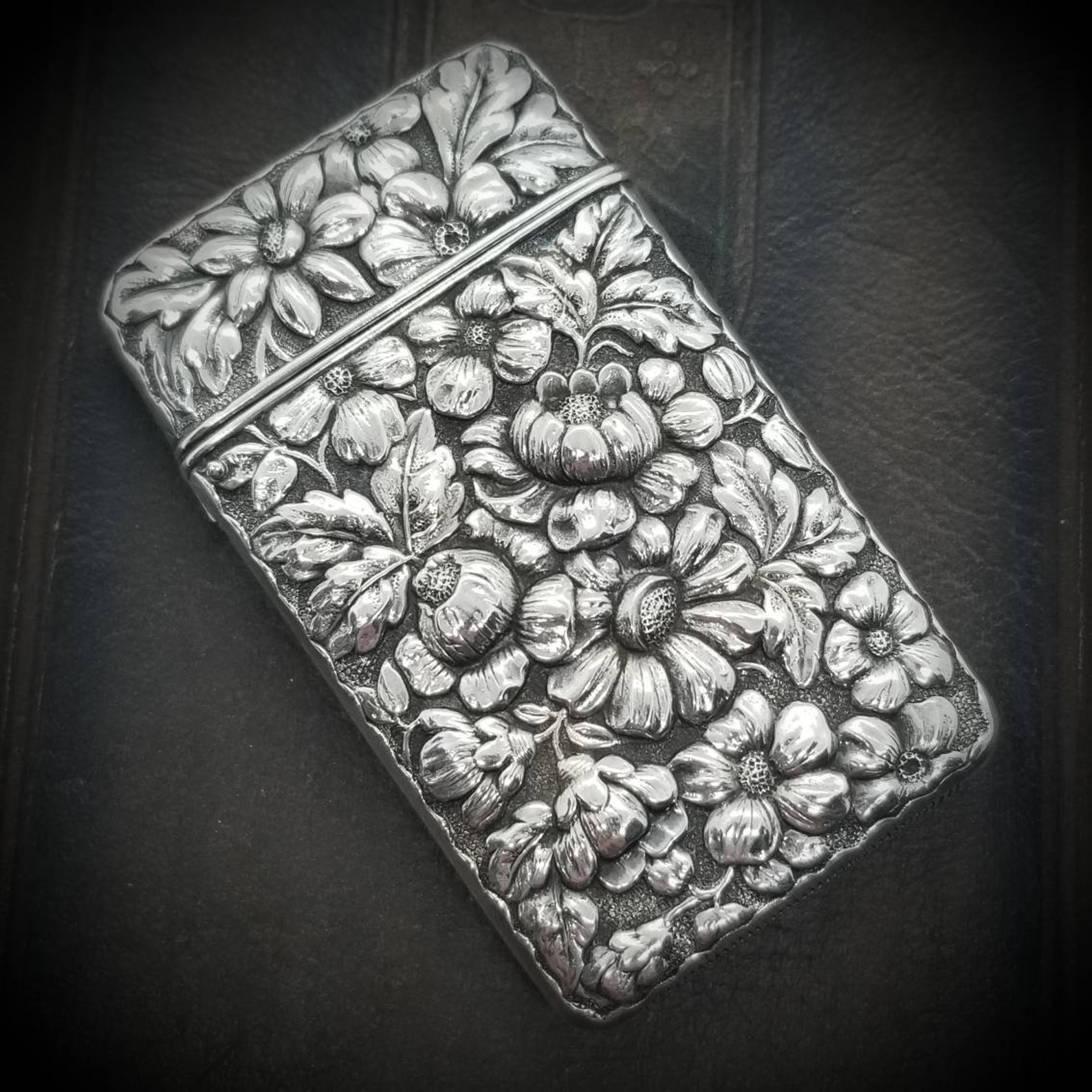 Antique Sterling Silver Floral Match Safe Vesta Case - Etsy