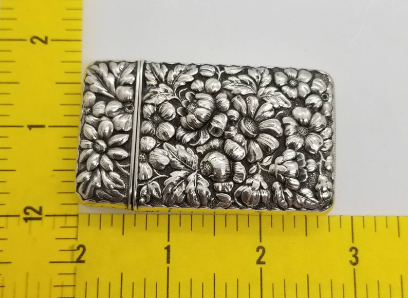 Antique Sterling Silver Floral Match Safe Vesta Case - Etsy
