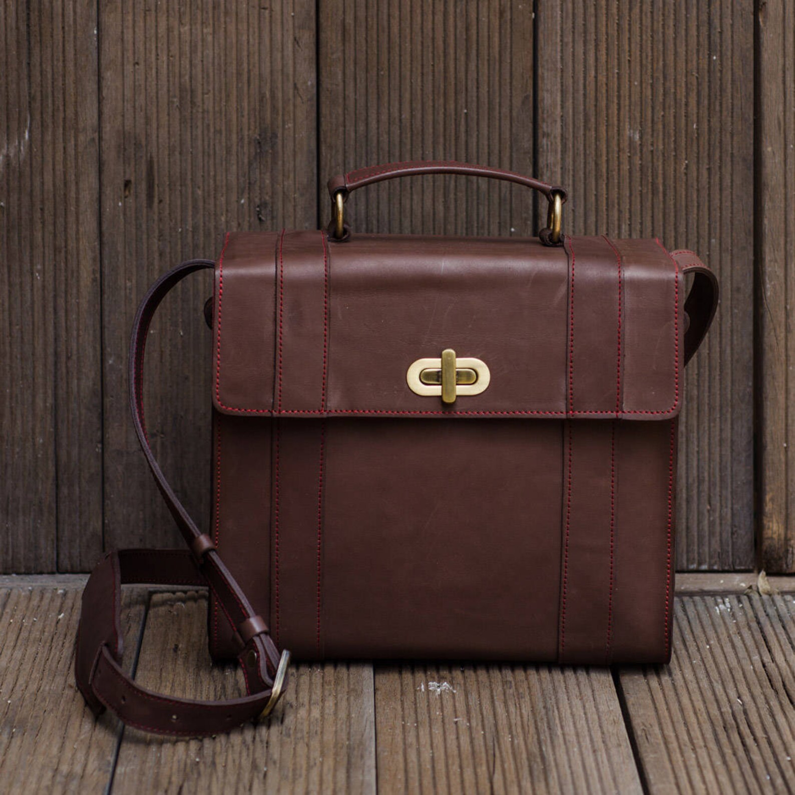 Leather Briefcase DSLR Camera Bag Etsy