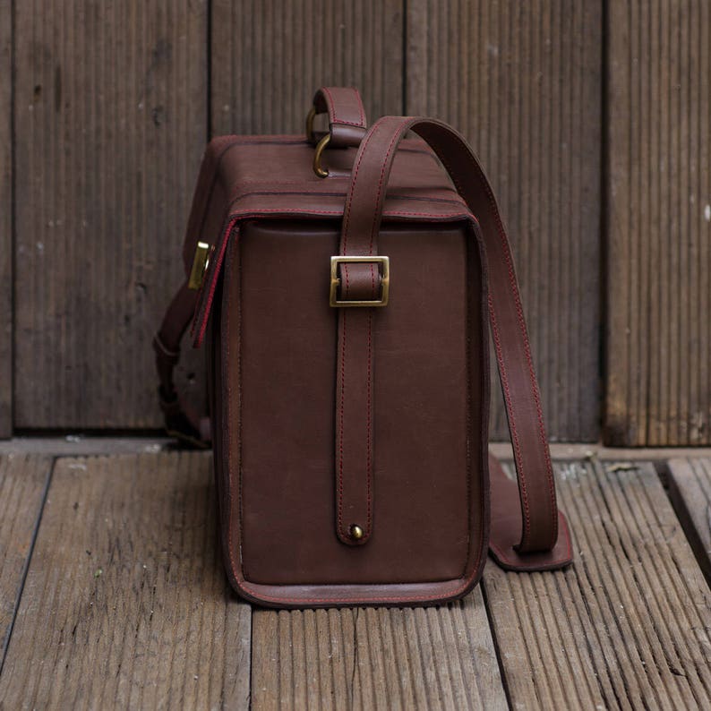 Leather Briefcase DSLR Camera Bag Etsy